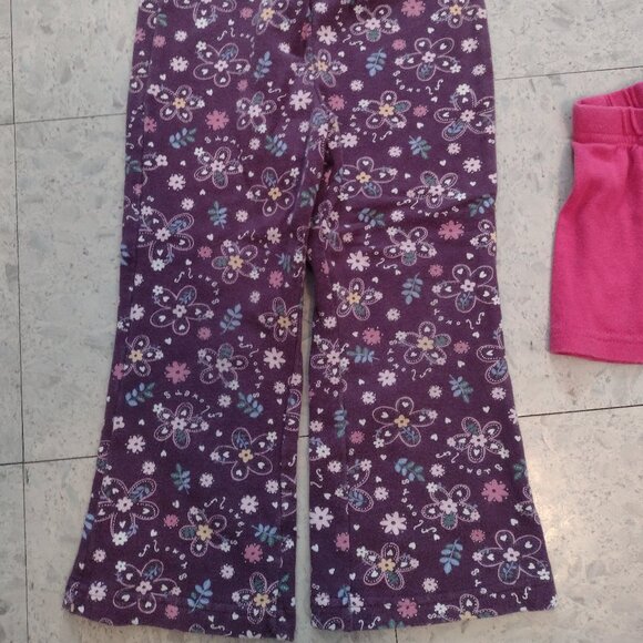 Three pairs of long pants and one pair of pretty pink shorts, size 2T and 3T - Picture 3 of 13